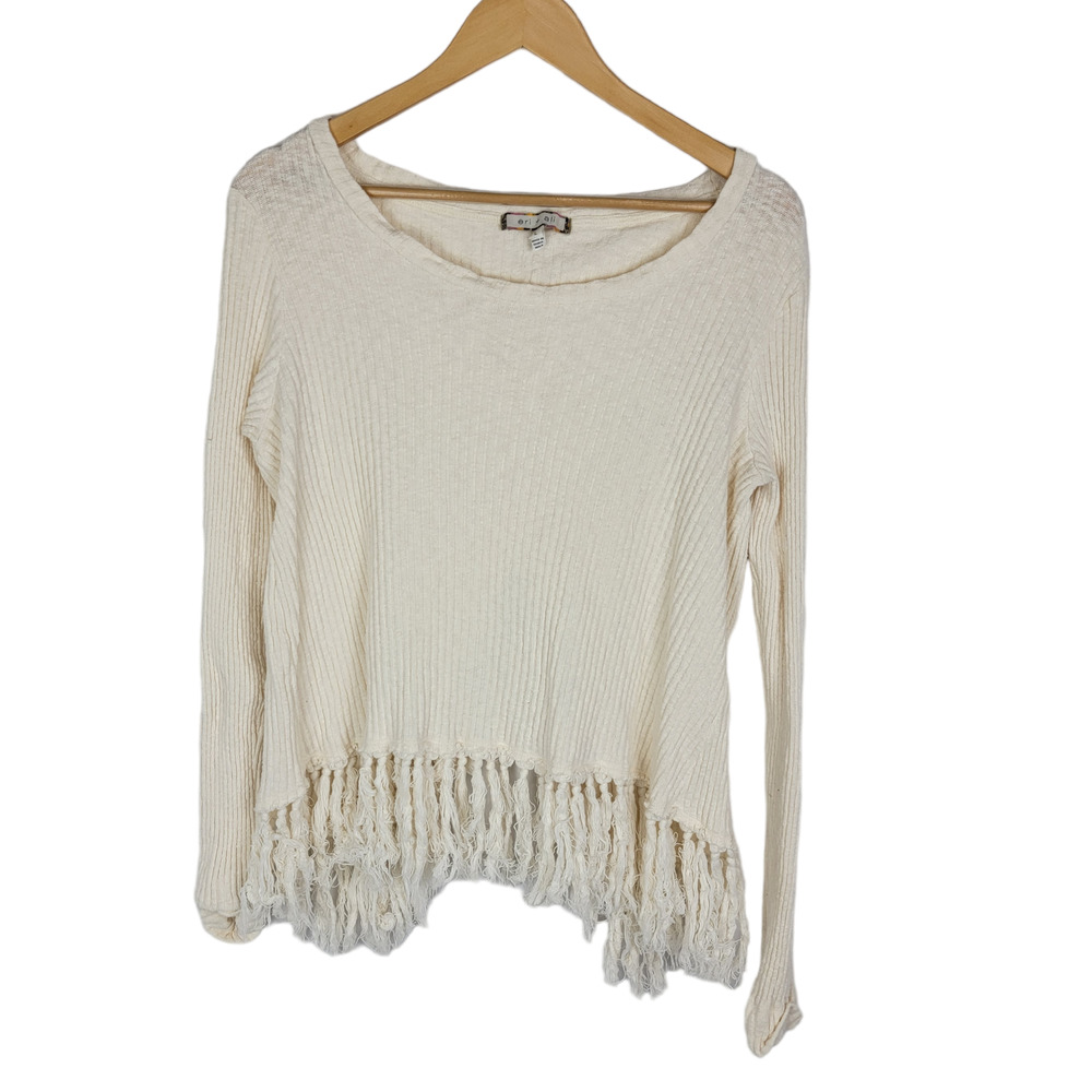 Anthropologie Eri + Ali Crossover Back Fringe Top L